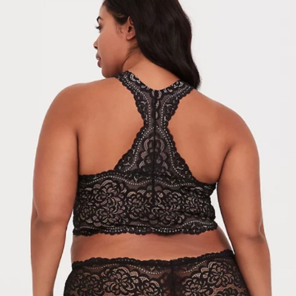 🆕 Torrid Black Lace Racerback Bralette 2X NWT - Picture 6 of 9